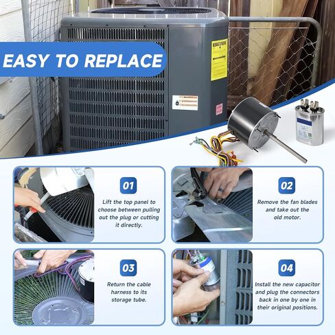 10728 محرك مروحة المكثف يستبدل Mars 10733، Genteq 3728، A.O. سميث FSE1026S، فاسكو D909/ D749، محرك أمريكي 1860، W51-14CJA1-02 إلخ، دوران عكسي 1/4 حصان 208-230 فولت 1.8 أمبير 1075 دورة في الدقيقة 1 سرعة in Kuwait