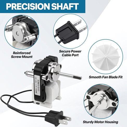 محرك مروحة الحمام العالمي SM550 بديل لـ Nutone 65100، C-65878، EM550، EM750، C01575، Broan، Uppco VFM-100، Ventorola E498-1، Sears 569، 120V 60 هرتز 3000 دورة في الدقيقة in Kuwait