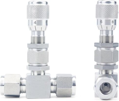 Fit 3/6/8/10/12mm 1/2" OD Tube Compression 304 Stainless Steel Valve Flow Regulating Metering(Straight Type,6mm) in Kuwait