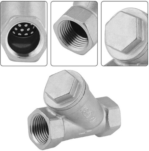 DN15 1/2" PT Thread Stainless Steel Y Type Pump Filter Strainer Pipe Fitting for Water Gas in Kuwait