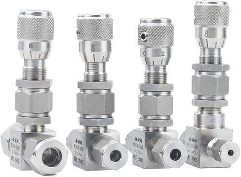 Fit 3/6/8/10/12mm 1/2" OD Tube Compression 304 Stainless Steel Valve Flow Regulating Metering(Straight Type,6mm) in Kuwait