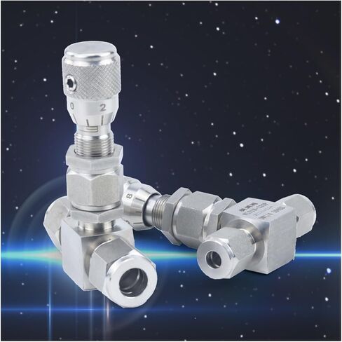 Fit 3/6/8/10/12mm 1/2" OD Tube Compression 304 Stainless Steel Valve Flow Regulating Metering(Straight Type,6mm) in Kuwait