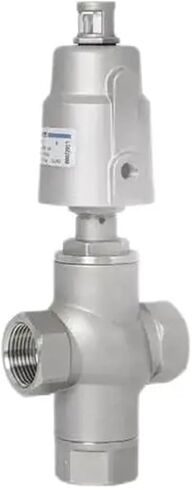 1PCS DN15/20/25/32/40/50 Three-Way clamp 1/4" 3/8" 1/2" 3/4" 1" BSPT Three-Way 3-Way 304 Stainless Steel Pneumatic Angle seat Valve(Thread,3/4") in Kuwait