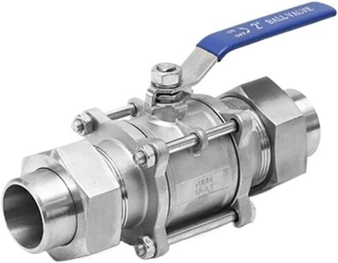1PCS 1/2" 3/4" 1" 1-1/4" 1-1/2" 2" Three-Piece Double Outer Wire Welded Sleeve Ball Valve Three-Piece Ball Valve Welded Ball Valve(3/4") in Kuwait