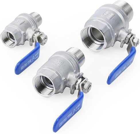 1" 2" Female to Male Thread 304 Stainless Steel Two Piece Ball Valve DN15/DN32/DN40 for Water Oil Gas(1-1/2") in Kuwait