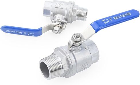 1" 2" Female to Male Thread 304 Stainless Steel Two Piece Ball Valve DN15/DN32/DN40 for Water Oil Gas(1-1/2") in Kuwait