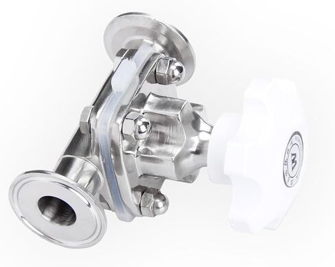 1-1/4" Pipe OD 19mm 25mm 32mm DN20 Stainless Steel 316L Diaphragm Valve 1.5" Tri-Clamp Ferrule OD 50.5mm(1/2" x Ferrule 50.5,White Handle) in Kuwait