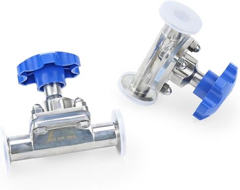 1-1/4" Pipe OD 19mm 25mm 32mm DN20 Stainless Steel 316L Diaphragm Valve 1.5" Tri-Clamp Ferrule OD 50.5mm(1/2" x Ferrule 50.5,White Handle) in Kuwait