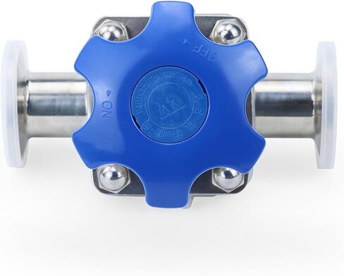 1-1/4" Pipe OD 19mm 25mm 32mm DN20 Stainless Steel 316L Diaphragm Valve 1.5" Tri-Clamp Ferrule OD 50.5mm(1/2" x Ferrule 50.5,White Handle) in Kuwait