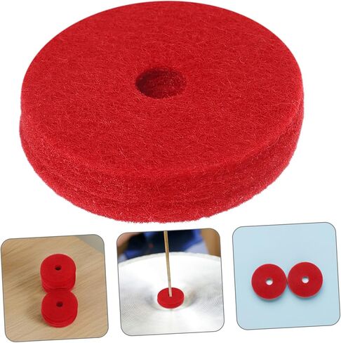 Totority 12pcs Double Cymbal Felt Pads Drum Cymbal Replacement Accessories Red Anti-vibration Felt Washers for Stable Sound Quality and Protection in Saudi Arabia
