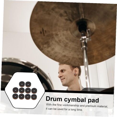 Totority 10Pcs Drum Set Cymbal Felt Pads Anti-skid Cushions Protective Replacement for Standard Drum Kits Enhance Sound Quality and Prevent Collision in Saudi Arabia