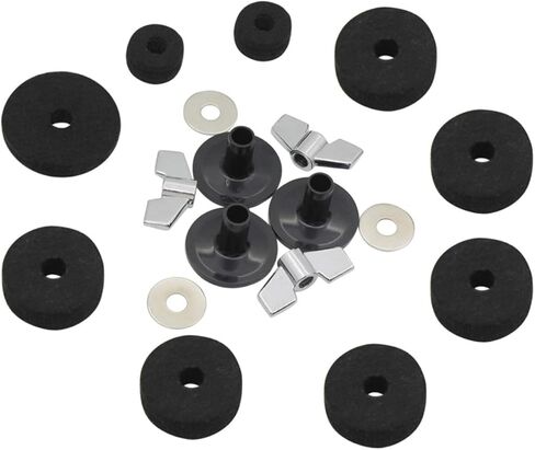 Totority 18PCS Drum Accessory Kit with Cymbal Felts Washers Sleeves and Bases for Boom and Heavy Duty Cymbal Stands Lightweight Percussion Parts and Easy Assembly in Saudi Arabia