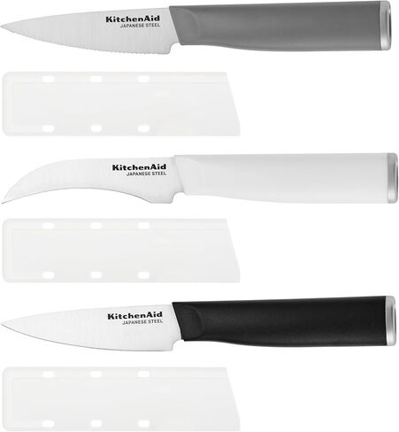 KitchenAid Paring Knife Set, High Carbon Stainless Steel Kitchen Knife Set, Razor-Sharp Blades, 3 Piece, Multicolor in Saudi Arabia