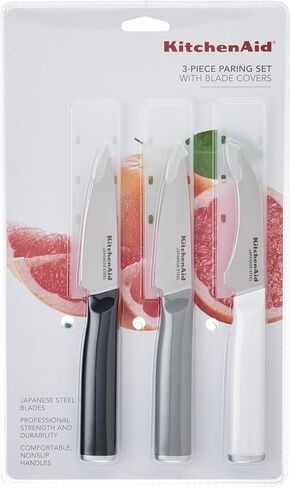 KitchenAid Paring Knife Set, High Carbon Stainless Steel Kitchen Knife Set, Razor-Sharp Blades, 3 Piece, Multicolor in Saudi Arabia