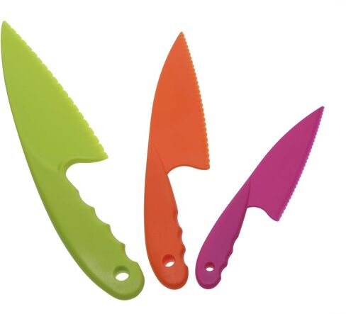 PENTA ANGEL 3 Colors Plastic Knife Set 3 Sizes Nylon Knife Safety Cooking Chef Knives for Fruit Lettuce Vegetable Salad Bread (3 Colors) in Saudi Arabia