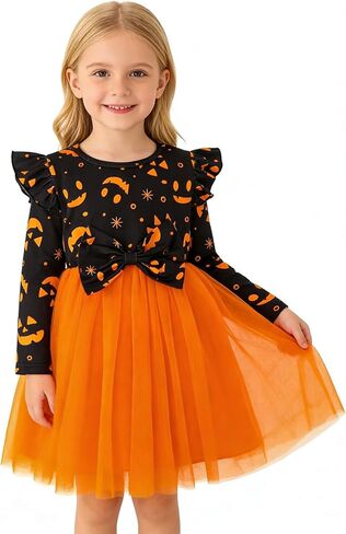 12M-8Y Baby Girl Outfits Toddler Tutu Dress Kid Long Sleeve Tulle Dresses Holiday Party Clothes in Kuwait