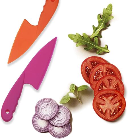 PENTA ANGEL 3 Colors Plastic Knife Set 3 Sizes Nylon Knife Safety Cooking Chef Knives for Fruit Lettuce Vegetable Salad Bread (3 Colors) in Saudi Arabia
