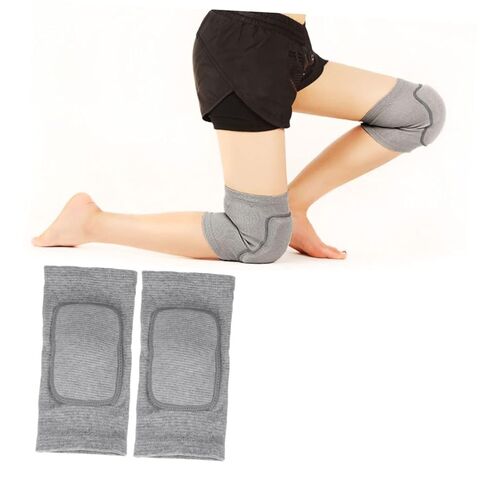 Breathable Elastic Knee Pad Sleeve with Thick Sponge Protection for Sports and Dance Non-slip Support Cover for Running Volleyball Basketball Cycling Xs Grey Pair in Saudi Arabia