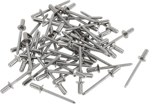 Countersunk Head Closed Sealing Rivets 4mm Grip Diameter 10mm Grip Length 8mm Flange Diameter Stainless Steel Silver Tone 50 Pcs in Kuwait