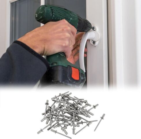 Countersunk Head Closed Sealing Rivets 4mm Grip Diameter 10mm Grip Length 8mm Flange Diameter Stainless Steel Silver Tone 50 Pcs in Kuwait