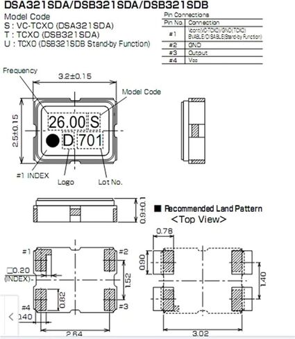 5pcs DSB321SDA 26M 26MHZ 26.000MHZ SMD 3225 TCXO Warm Subsidy Crystal Oscillator Temperature Compensated Resonator 4PIN in Saudi Arabia