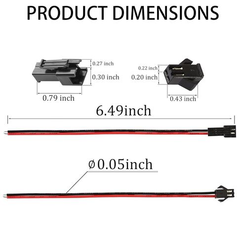 10 أزواج JST SM 2 Pin 22 AWG ذكر وأنثى موصل التوصيل مع كابل 135 مم - لأضواء LED، السيارات، أسلاك الأجهزة المنزلية in Kuwait