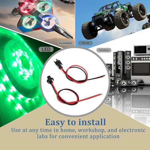 10 أزواج JST SM 2 Pin 22 AWG ذكر وأنثى موصل التوصيل مع كابل 135 مم - لأضواء LED، السيارات، أسلاك الأجهزة المنزلية in Kuwait