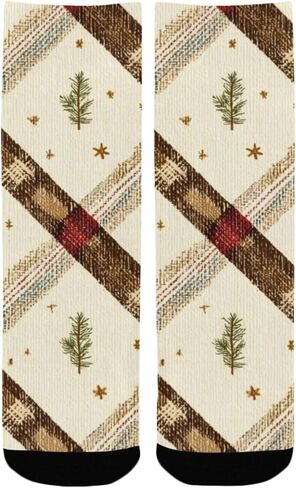 Plaid Bloom Art Hiking Socks - Toddler Boys & Girls Warm Thick Thermal Winter Crew Socks for School, Daily Wear & Outdoor Activities in Kuwait
