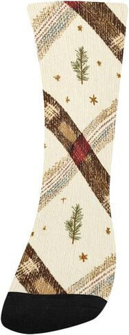 Plaid Bloom Art Hiking Socks - Toddler Boys & Girls Warm Thick Thermal Winter Crew Socks for School, Daily Wear & Outdoor Activities in Kuwait