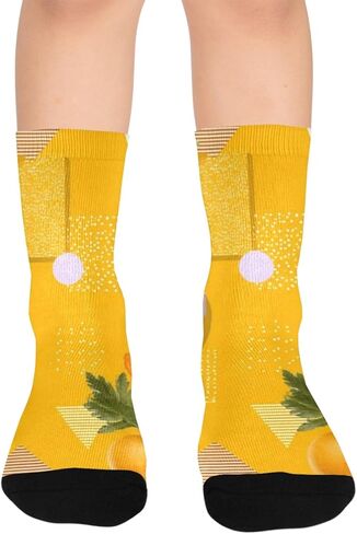 Orange Poppy Pop Hiking Socks - Toddler Boys & Girls Warm Thick Thermal Winter Crew Socks for School, Daily Wear & Outdoor Activities in Kuwait