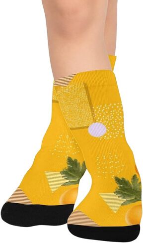 Orange Poppy Pop Hiking Socks - Toddler Boys & Girls Warm Thick Thermal Winter Crew Socks for School, Daily Wear & Outdoor Activities in Kuwait