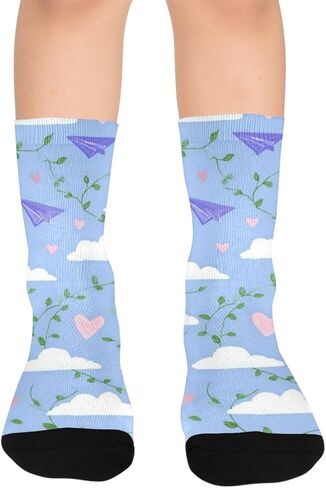 Art Cloud Heart Vines Hiking Socks - Toddler Boys & Girls Warm Thick Thermal Winter Crew Socks for School, Daily Wear & Outdoor Activities in Saudi Arabia