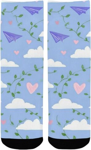 Art Cloud Heart Vines Hiking Socks - Toddler Boys & Girls Warm Thick Thermal Winter Crew Socks for School, Daily Wear & Outdoor Activities in Saudi Arabia