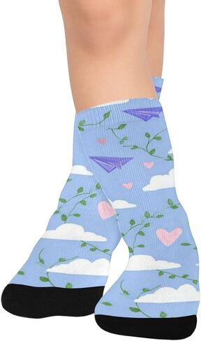 Art Cloud Heart Vines Hiking Socks - Toddler Boys & Girls Warm Thick Thermal Winter Crew Socks for School, Daily Wear & Outdoor Activities in Saudi Arabia