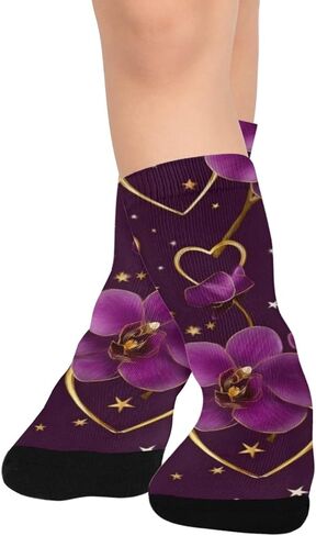 Night Lavender Love Hiking Socks - Toddler Boys & Girls Warm Thick Thermal Winter Crew Socks for School, Daily Wear & Outdoor Activities in Saudi Arabia