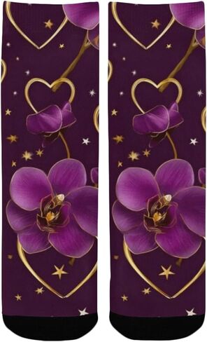 Night Lavender Love Hiking Socks - Toddler Boys & Girls Warm Thick Thermal Winter Crew Socks for School, Daily Wear & Outdoor Activities in Saudi Arabia