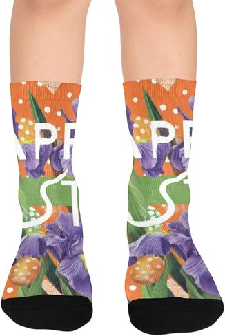 Modern Easter Art Orange Hiking Socks - Toddler Boys & Girls Warm Thick Thermal Winter Crew Socks for School, Daily Wear & Outdoor Activities in Kuwait