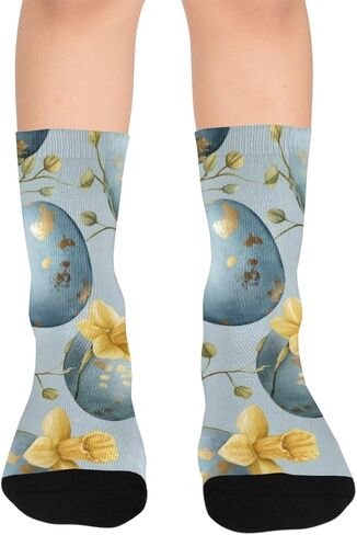 Gilded Spring Bloom Flower Hiking Socks - Toddler Boys & Girls Warm Thick Thermal Winter Crew Socks for School, Daily Wear & Outdoor Activities in Kuwait