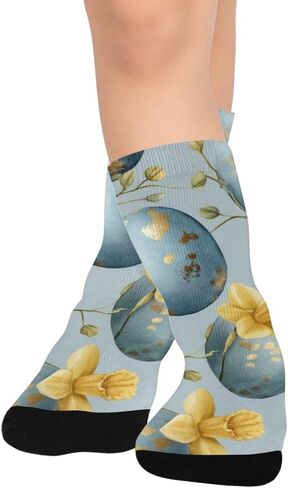 Gilded Spring Bloom Flower Hiking Socks - Toddler Boys & Girls Warm Thick Thermal Winter Crew Socks for School, Daily Wear & Outdoor Activities in Kuwait