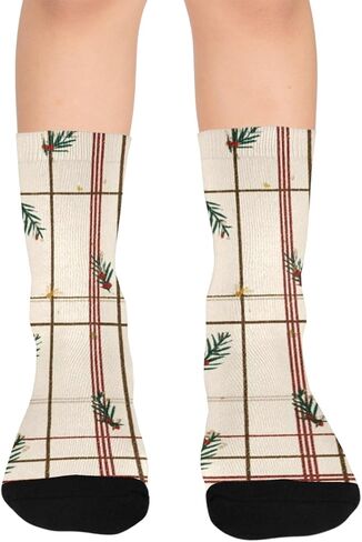Holiday Plaid Art Hiking Socks - Toddler Boys & Girls Warm Thick Thermal Winter Crew Socks for School, Daily Wear & Outdoor Activities in Saudi Arabia