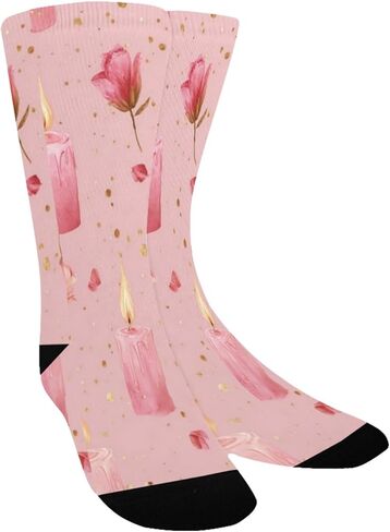 جوارب مشي لمسافات طويلة باللون الوردي بتصميم لهب رومانسي - جوارب شتوية حرارية سميكة دافئة للأولاد والبنات الصغار للمدرسة، والارتداء اليومي والأنشطة الخارجية in Kuwait