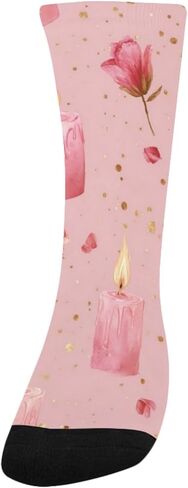 جوارب مشي لمسافات طويلة باللون الوردي بتصميم لهب رومانسي - جوارب شتوية حرارية سميكة دافئة للأولاد والبنات الصغار للمدرسة، والارتداء اليومي والأنشطة الخارجية in Kuwait