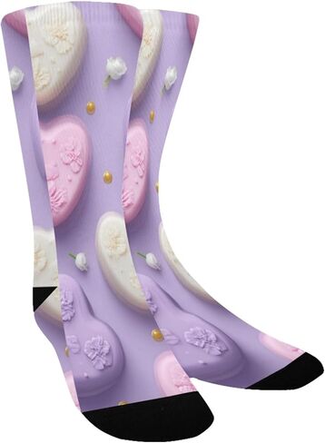 Lavenders Love Motif Hiking Socks - Toddler Boys & Girls Warm Thick Thermal Winter Crew Socks for School, Daily Wear & Outdoor Activities in Kuwait