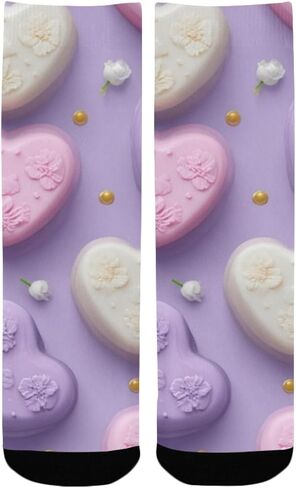 Lavenders Love Motif Hiking Socks - Toddler Boys & Girls Warm Thick Thermal Winter Crew Socks for School, Daily Wear & Outdoor Activities in Kuwait