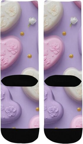 Lavenders Love Motif Hiking Socks - Toddler Boys & Girls Warm Thick Thermal Winter Crew Socks for School, Daily Wear & Outdoor Activities in Kuwait