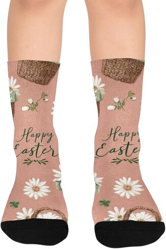 Charming Easter Art Hiking Socks - Toddler Boys & Girls Warm Thick Thermal Winter Crew Socks for School, Daily Wear & Outdoor Activities in Kuwait