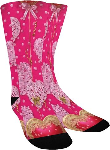 Lace Heart Dot Red Hiking Socks - Toddler Boys & Girls Warm Thick Thermal Winter Crew Socks for School, Daily Wear & Outdoor Activities in Kuwait