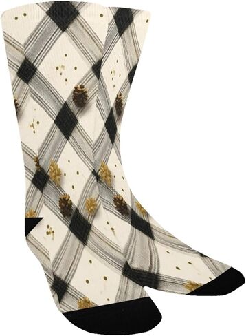 Gold Dot Plaid Hiking Socks - Toddler Boys & Girls Warm Thick Thermal Winter Crew Socks for School, Daily Wear & Outdoor Activities in Kuwait