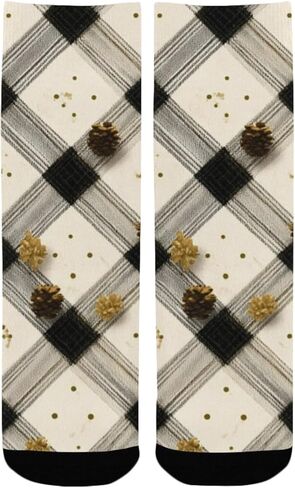 Gold Dot Plaid Hiking Socks - Toddler Boys & Girls Warm Thick Thermal Winter Crew Socks for School, Daily Wear & Outdoor Activities in Kuwait