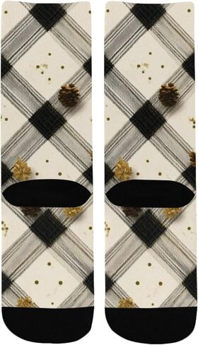 Gold Dot Plaid Hiking Socks - Toddler Boys & Girls Warm Thick Thermal Winter Crew Socks for School, Daily Wear & Outdoor Activities in Kuwait